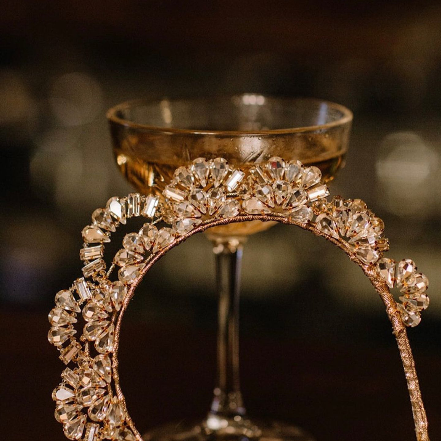 Garbo Art Deco halo headpiece for brides